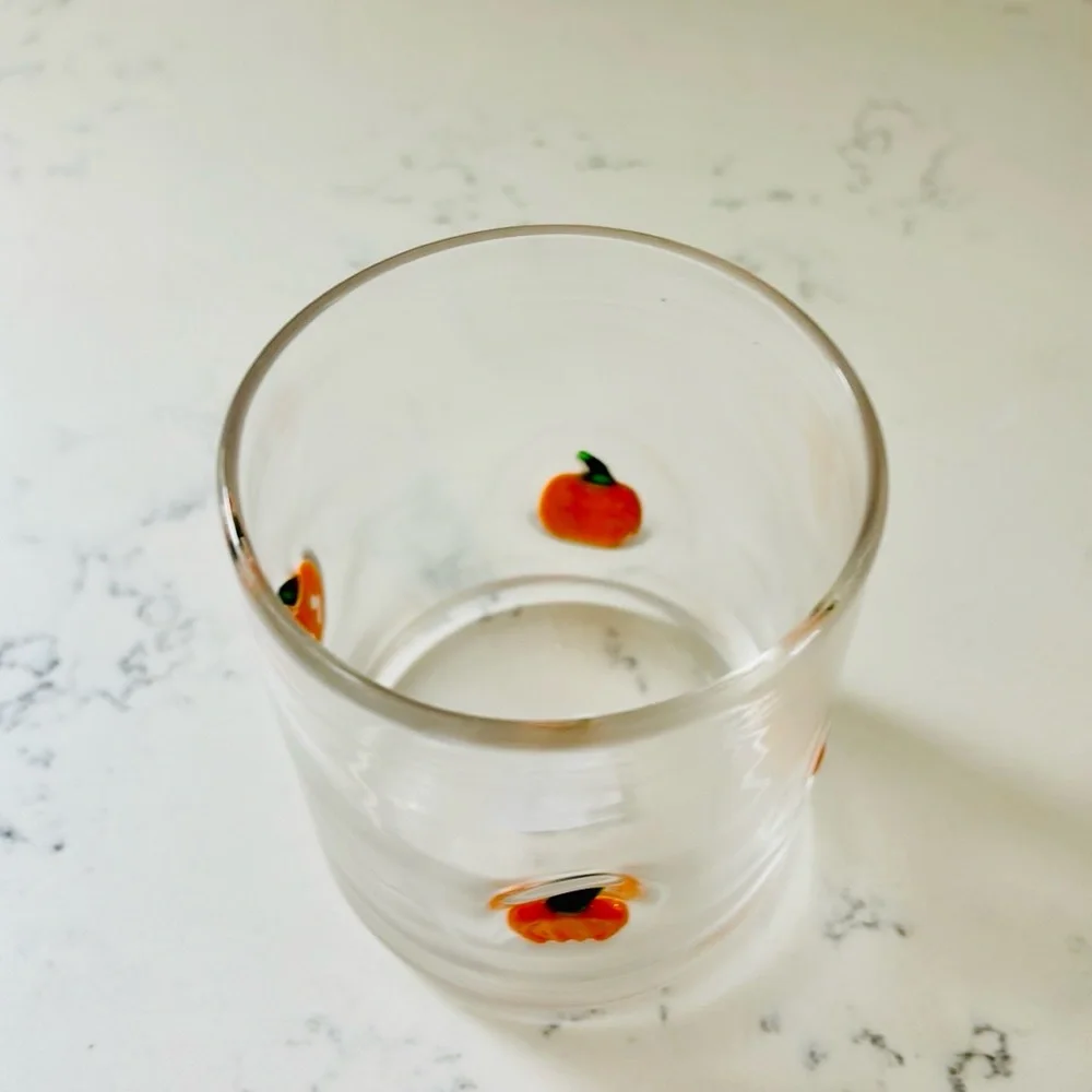 Crate&Barrel Halloween Pumpkin 🎃 Icon Double Old-Fashioned Glass